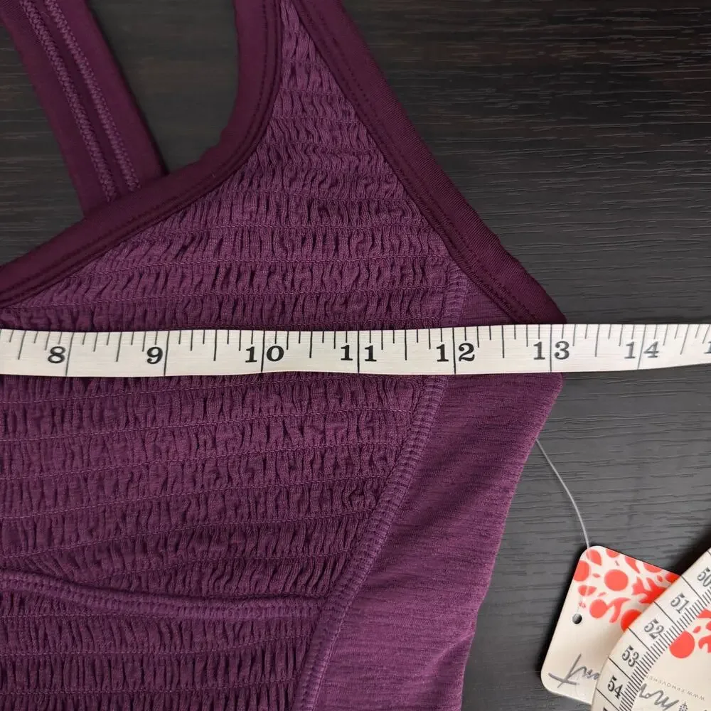 Free People Smockin Hot Dress Women XS Romper Tennis Pickleball Black Cherry NEW - Picture 8 of 11